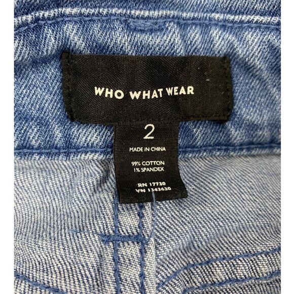 Who What Wear Jeans Womens 2 High Waist Y2K Look Pleated Tapered Leg Light Wash - Picture 3 of 8